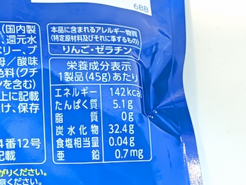 カロリー、アレルゲン