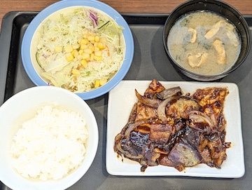 豚と茄子の辛味噌炒め定食（全体）